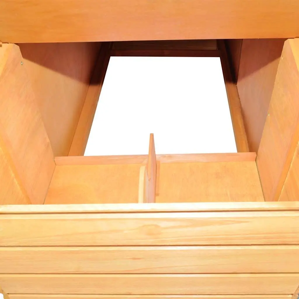 Wooden Chicken Coop Brown 295x163x170cm Open-bottom Range Nesting Box Removable Tray