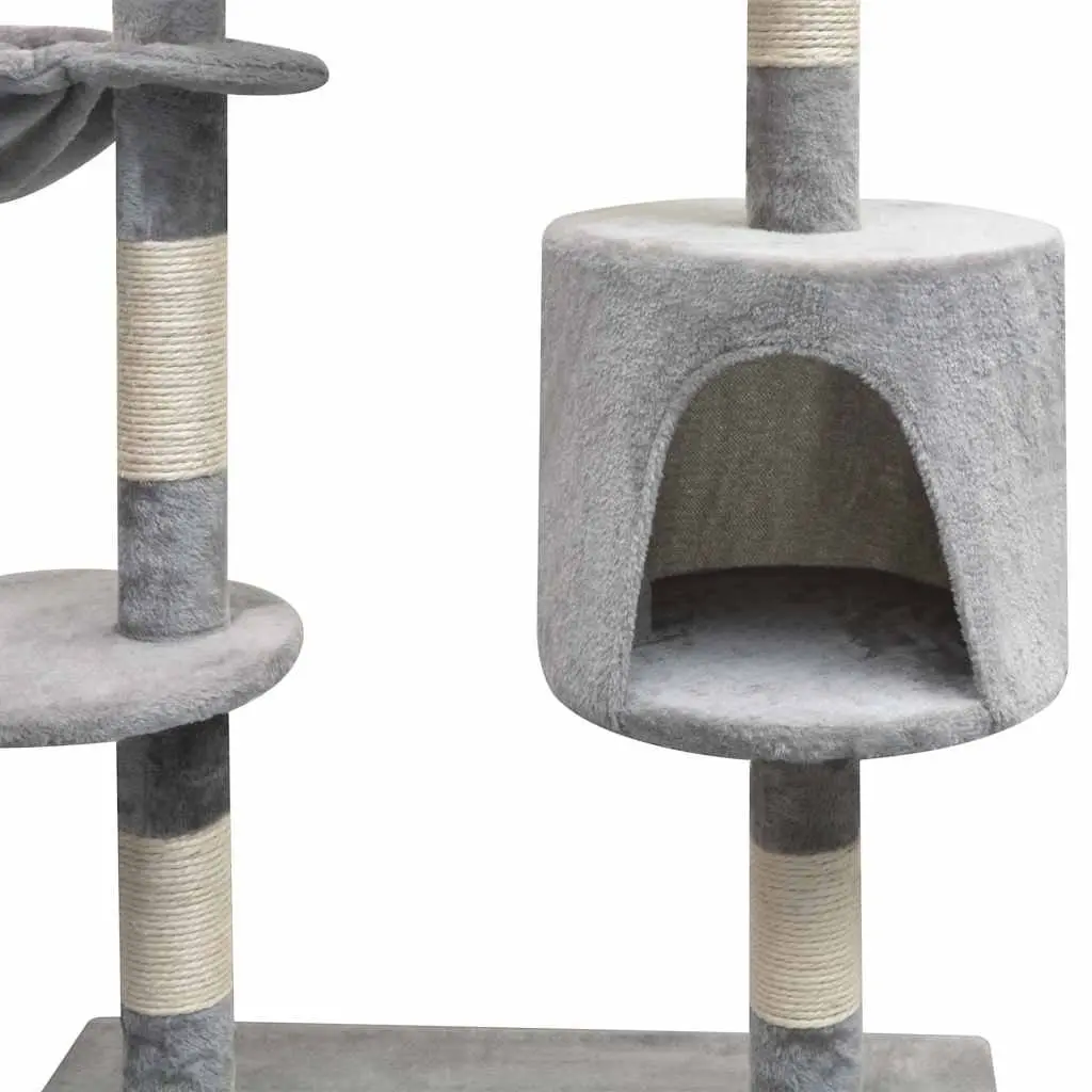 Cat Tree Grey 125cm Multi-Level Play Centre Sisal Scratching Posts Climbing