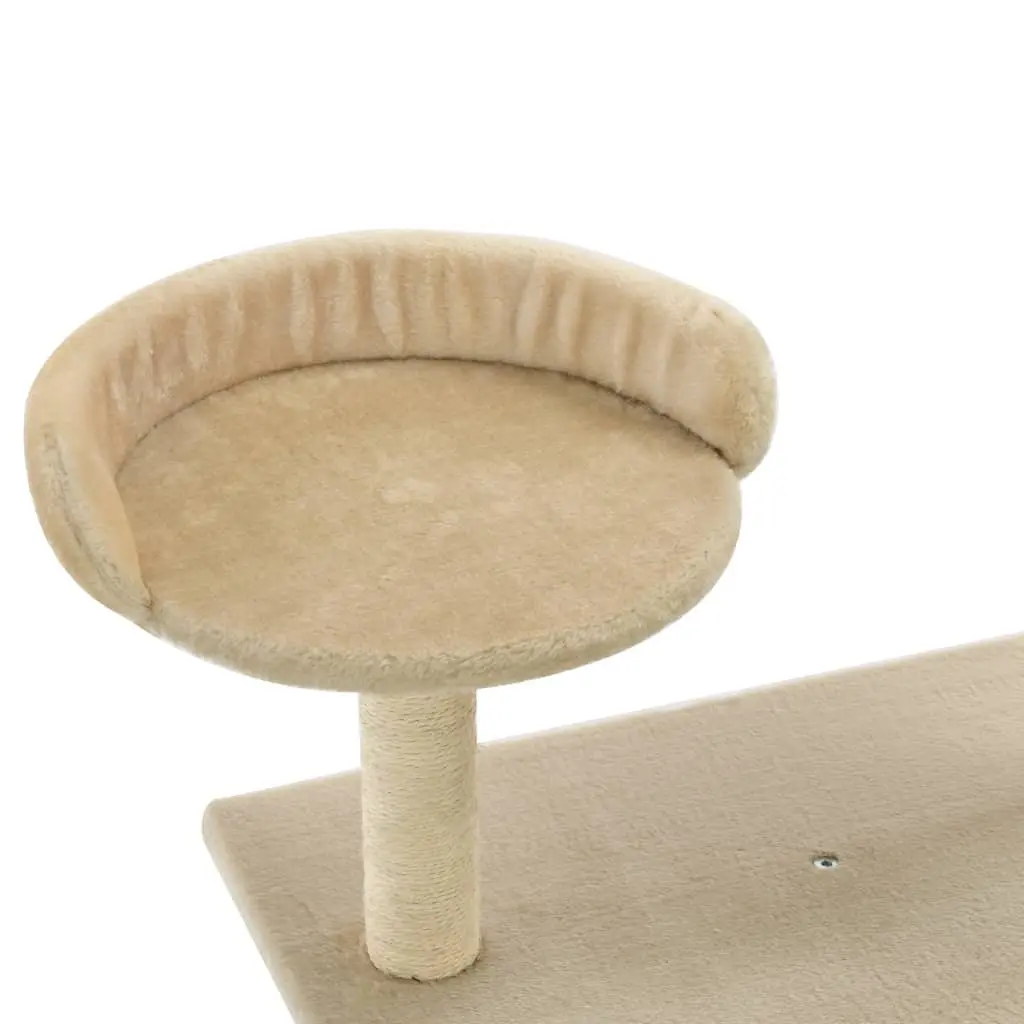 Cat Tree Beige 95cm Multi-Level Play Centre with Sisal Scratching Posts and House Perch