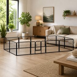 Compact Dog Playpen 80x60 cm with 12 Panels