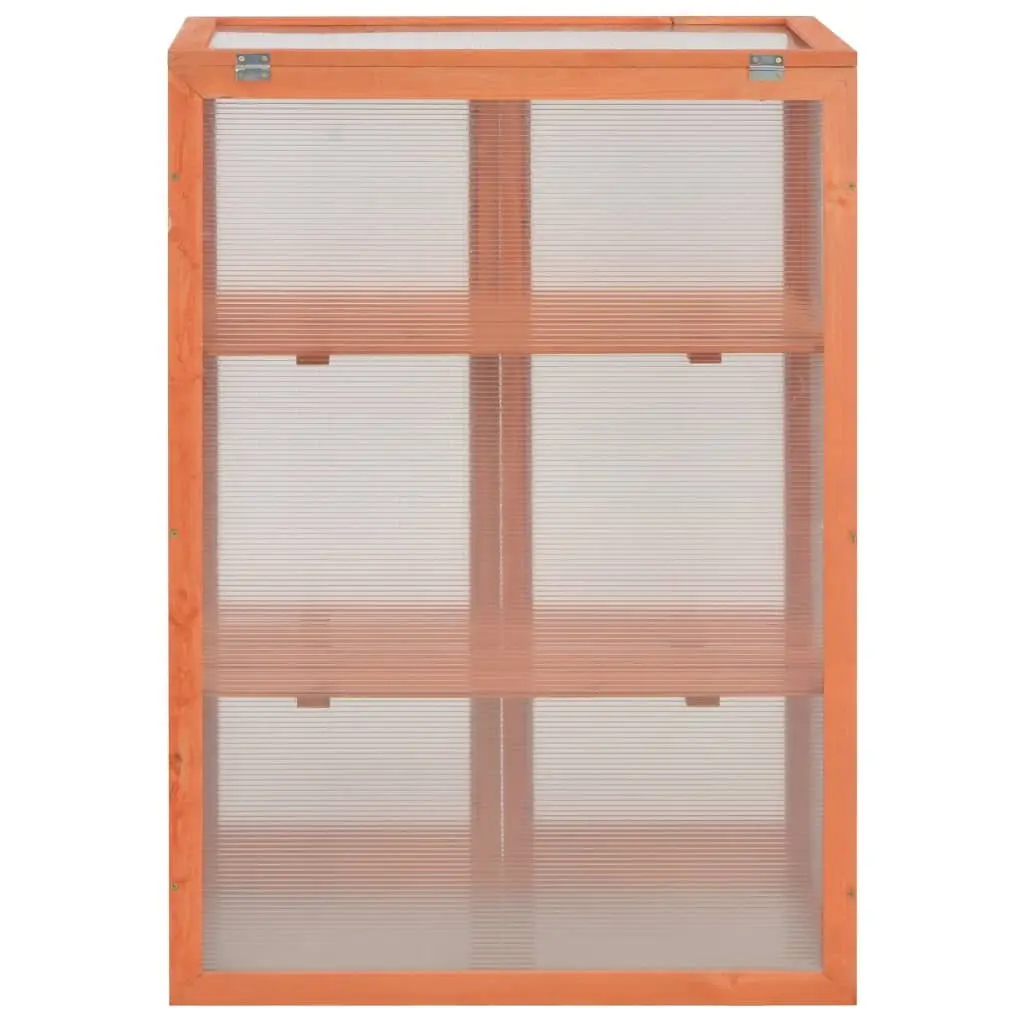 Wooden Garden Greenhouse Brown 75x47x109cm PC Board Shelves Cold Frame
