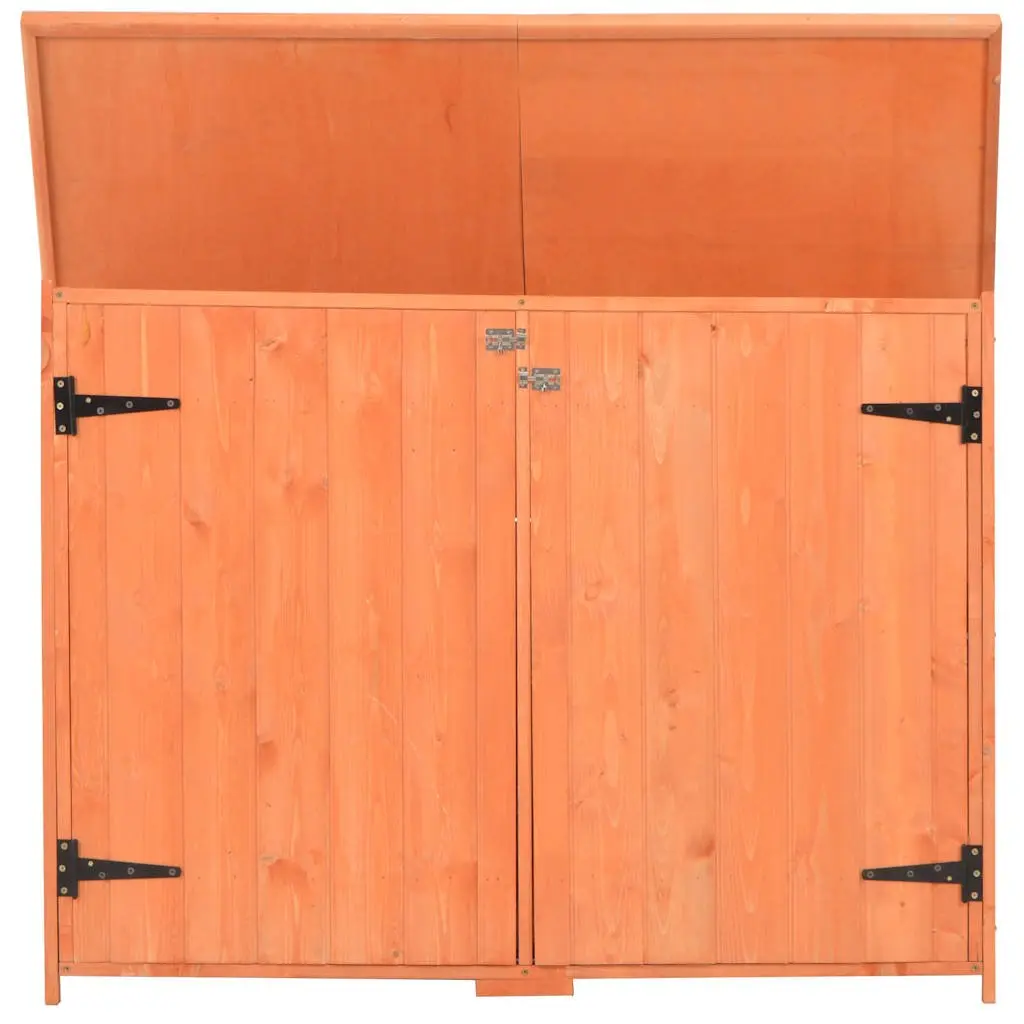 Garden Storage Shed Brown Wooden Tool Cabinet Outdoor Equipment Organiser