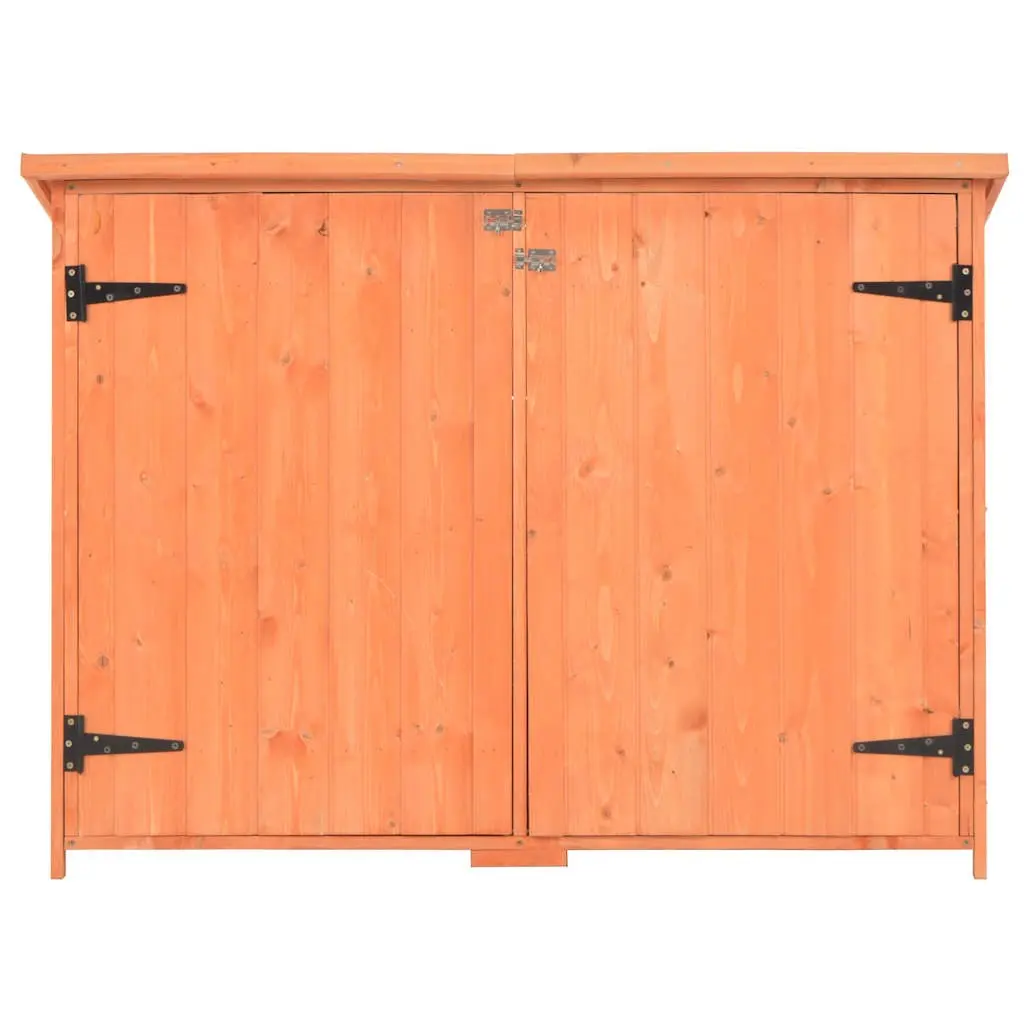 Garden Storage Shed Brown Wooden Tool Cabinet Outdoor Equipment Organiser