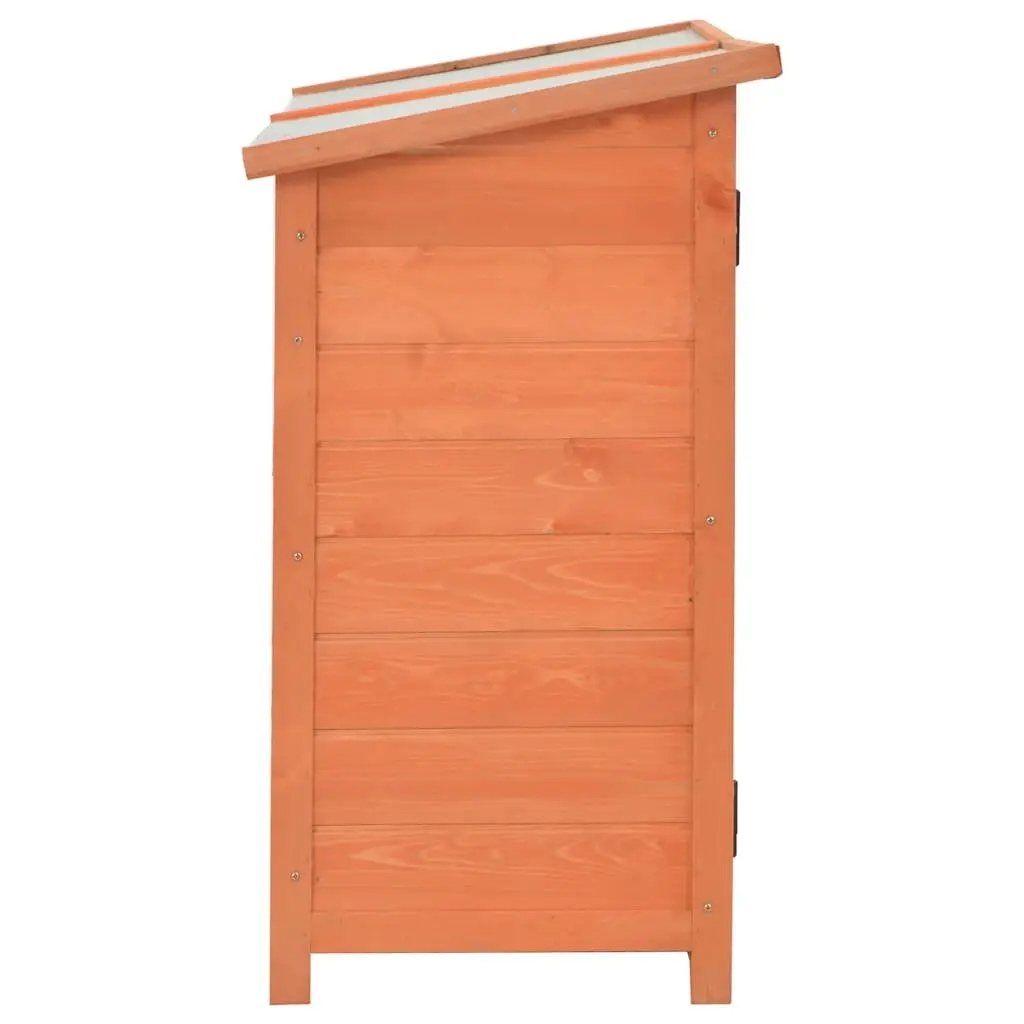 Garden Storage Shed Brown Wooden Tool Cabinet Outdoor Equipment Organiser