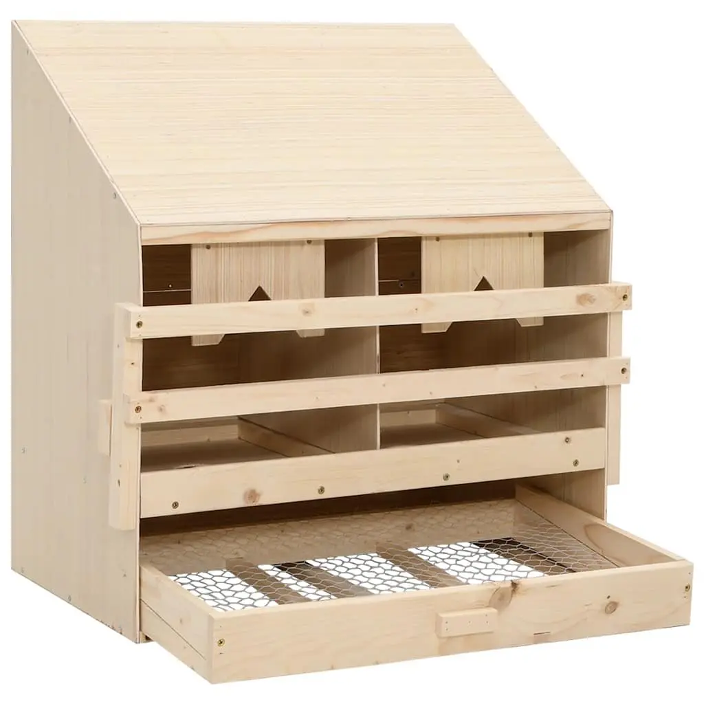 Chicken Laying Nest Box 2 Compartments Wooden Poultry Egg Collection Nesting