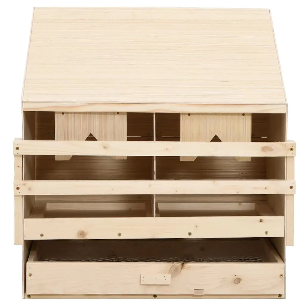 Chicken Laying Nest Box 2 Compartments Wooden Poultry Egg Collection Nesting