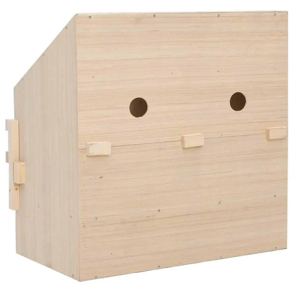 Chicken Laying Nest Box 2 Compartments Wooden Poultry Egg Collection Nesting