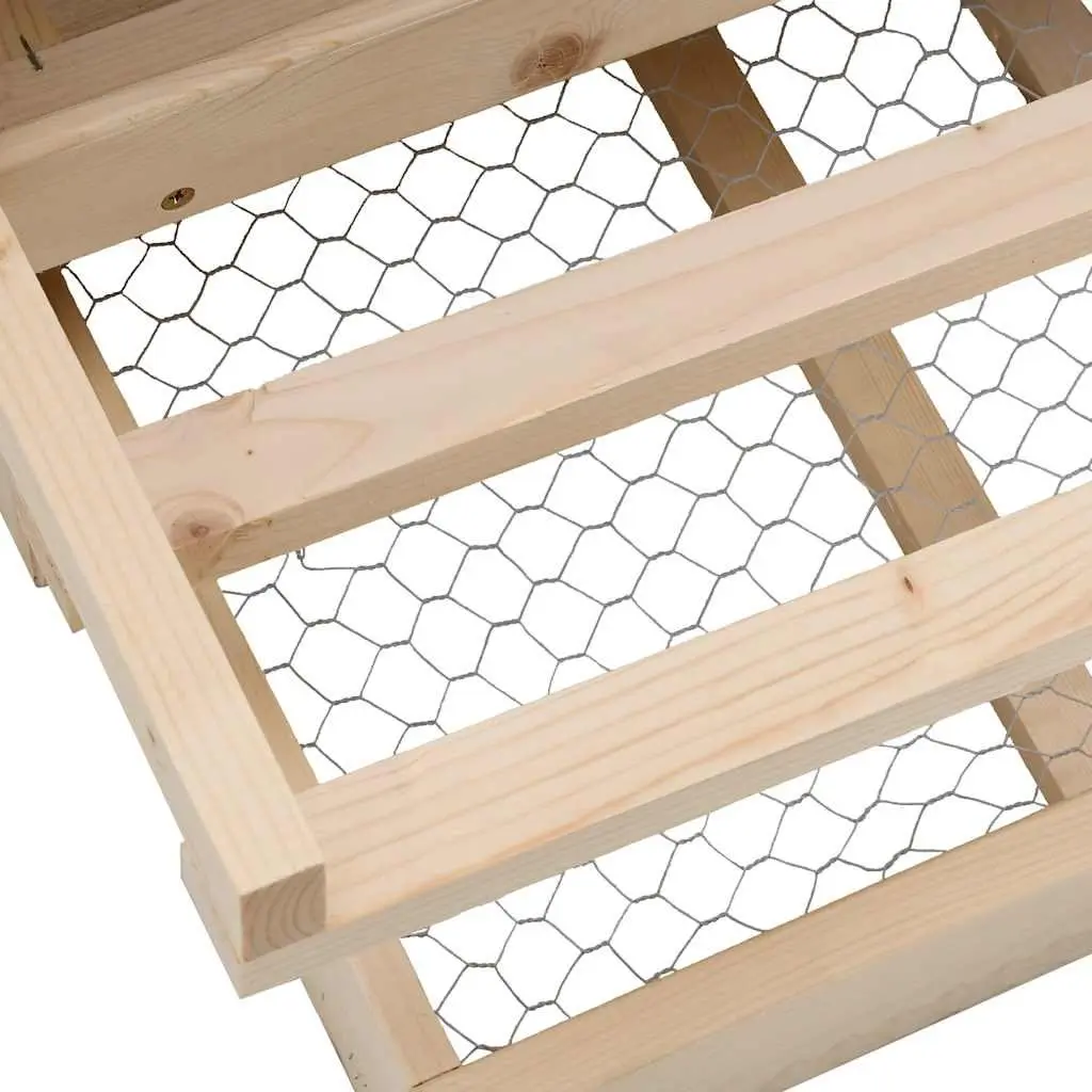 Chicken Laying Nest Box 2 Compartments Wooden Poultry Egg Collection Nesting