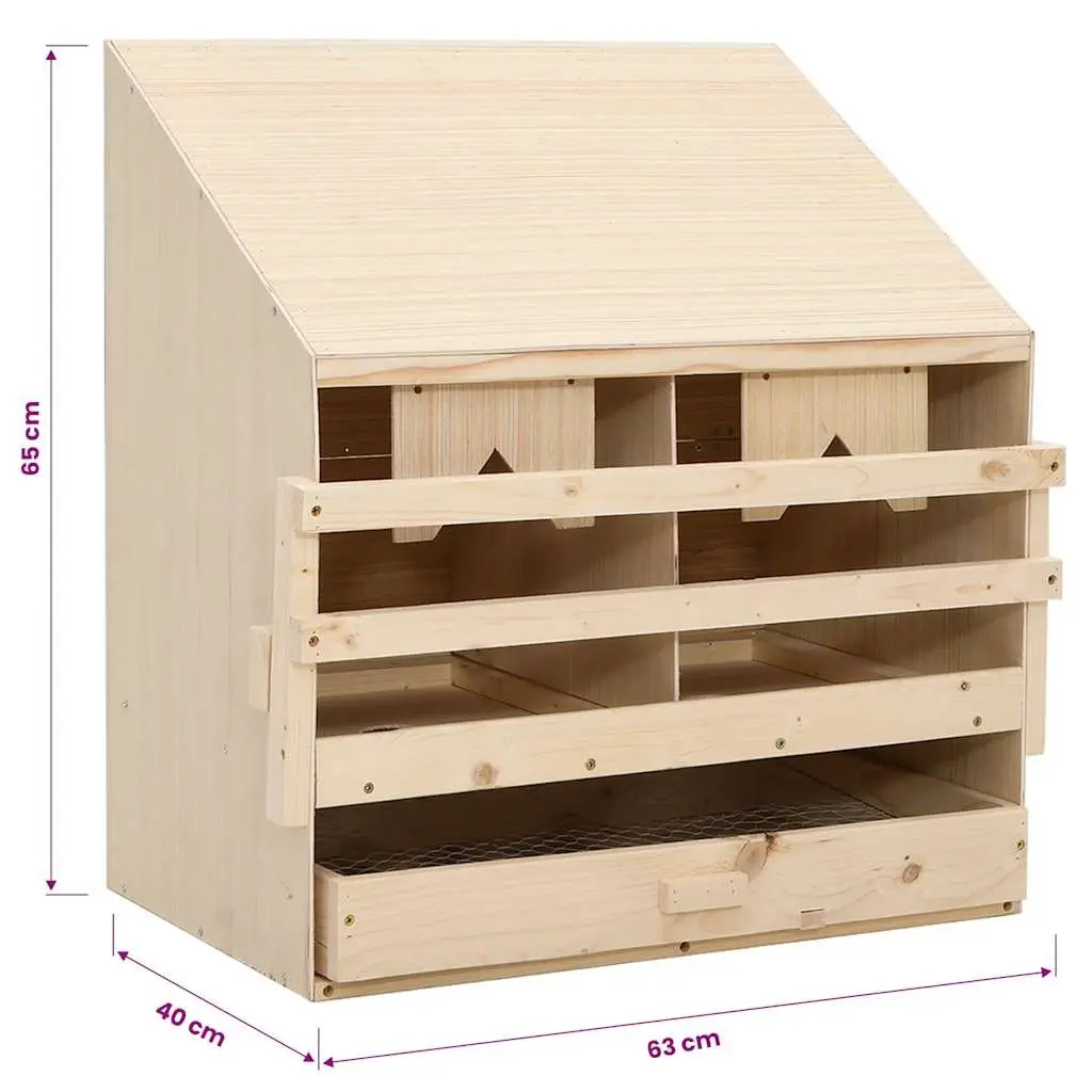 Chicken Laying Nest Box 2 Compartments Wooden Poultry Egg Collection Nesting
