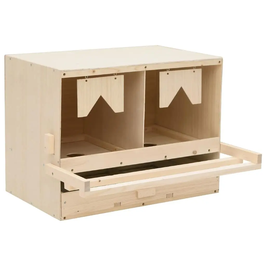 Chicken Laying Nest Box Wooden 2 Compartments Removable Drawer for Easy Egg Collection