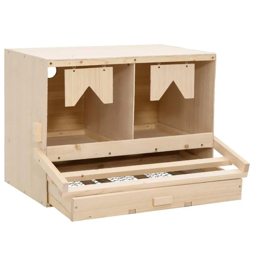 Chicken Laying Nest Box Wooden 2 Compartments Removable Drawer for Easy Egg Collection