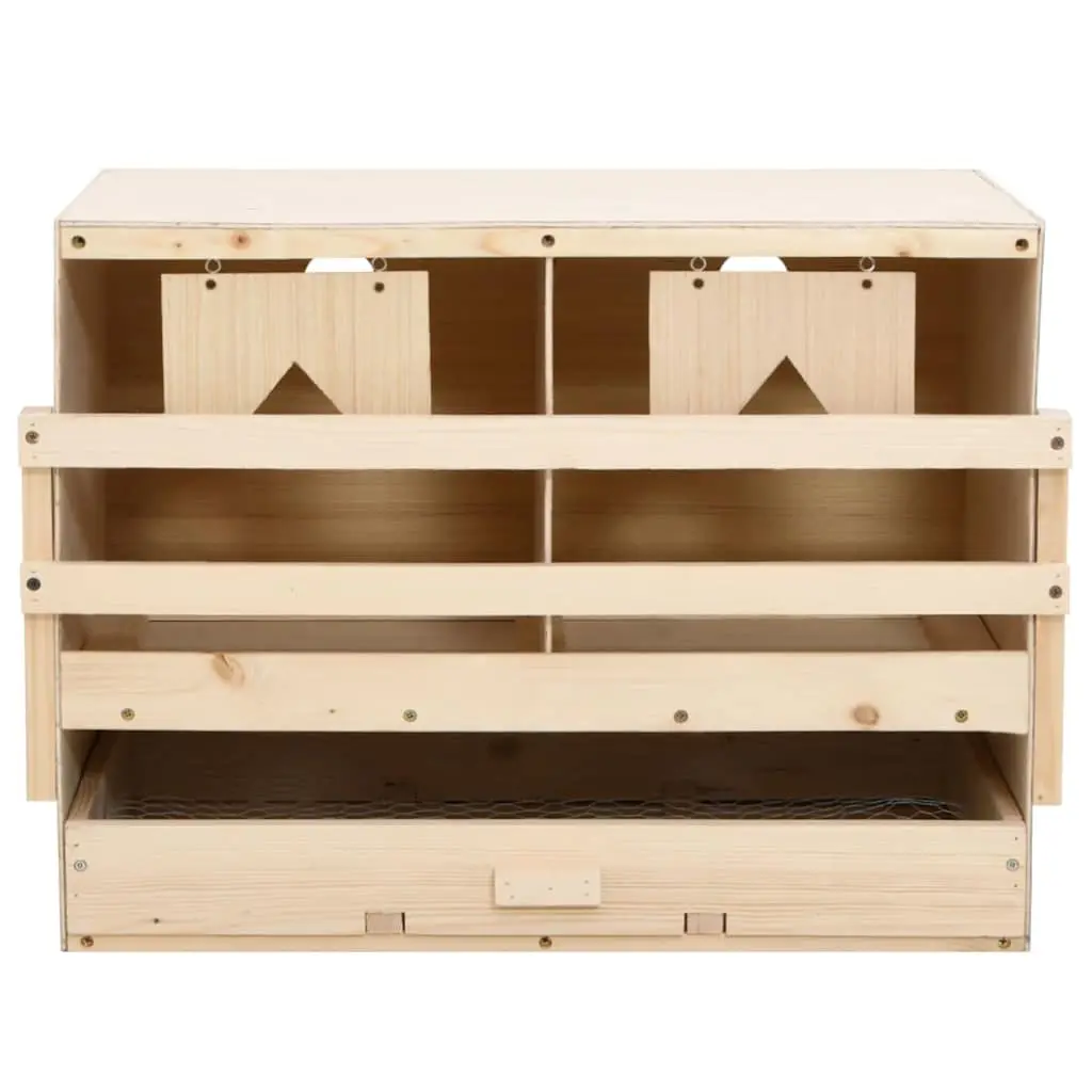 Chicken Laying Nest Box Wooden 2 Compartments Removable Drawer for Easy Egg Collection