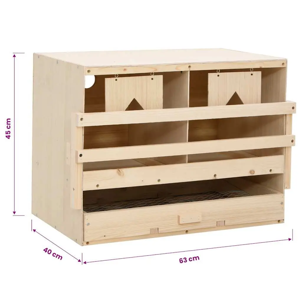 Chicken Laying Nest Box Wooden 2 Compartments Removable Drawer for Easy Egg Collection
