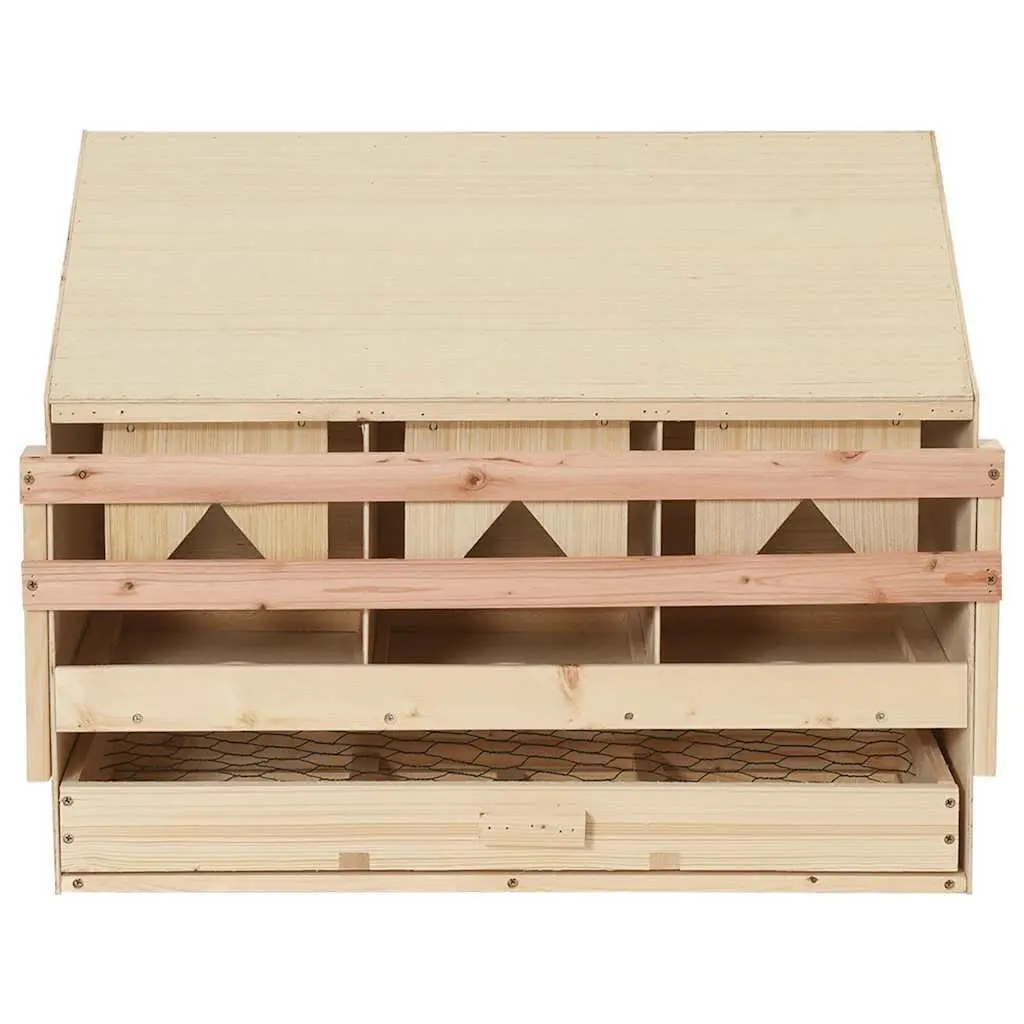 Chicken Laying Nest Box 3 Compartments Poultry Egg Collection Nesting Coop