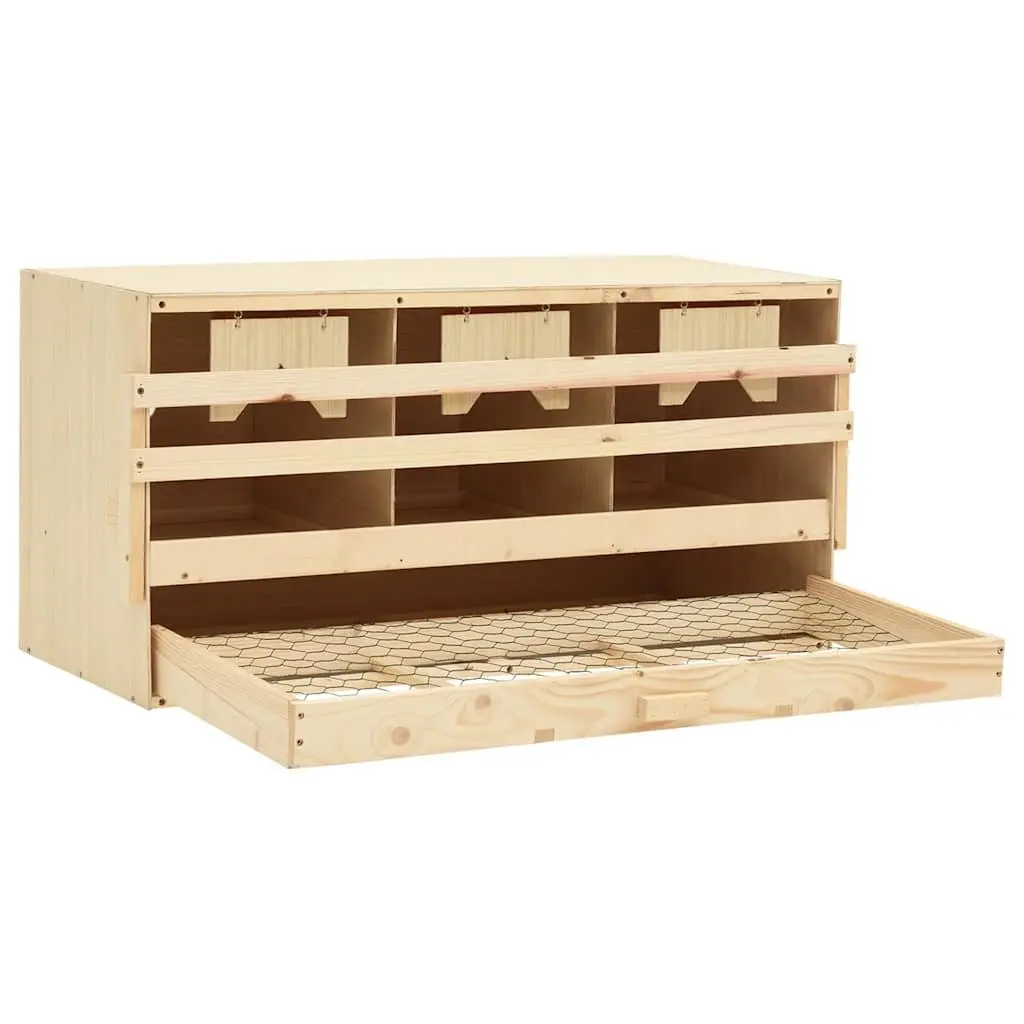 Chicken Laying Nest Box Wooden 3 Compartments Easy Collection Removable Bottom Layer
