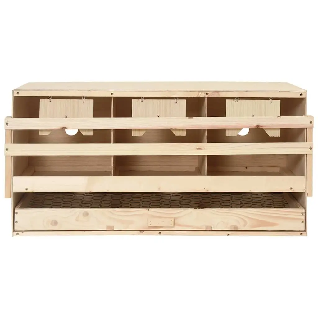 Chicken Laying Nest Box Wooden 3 Compartments Easy Collection Removable Bottom Layer
