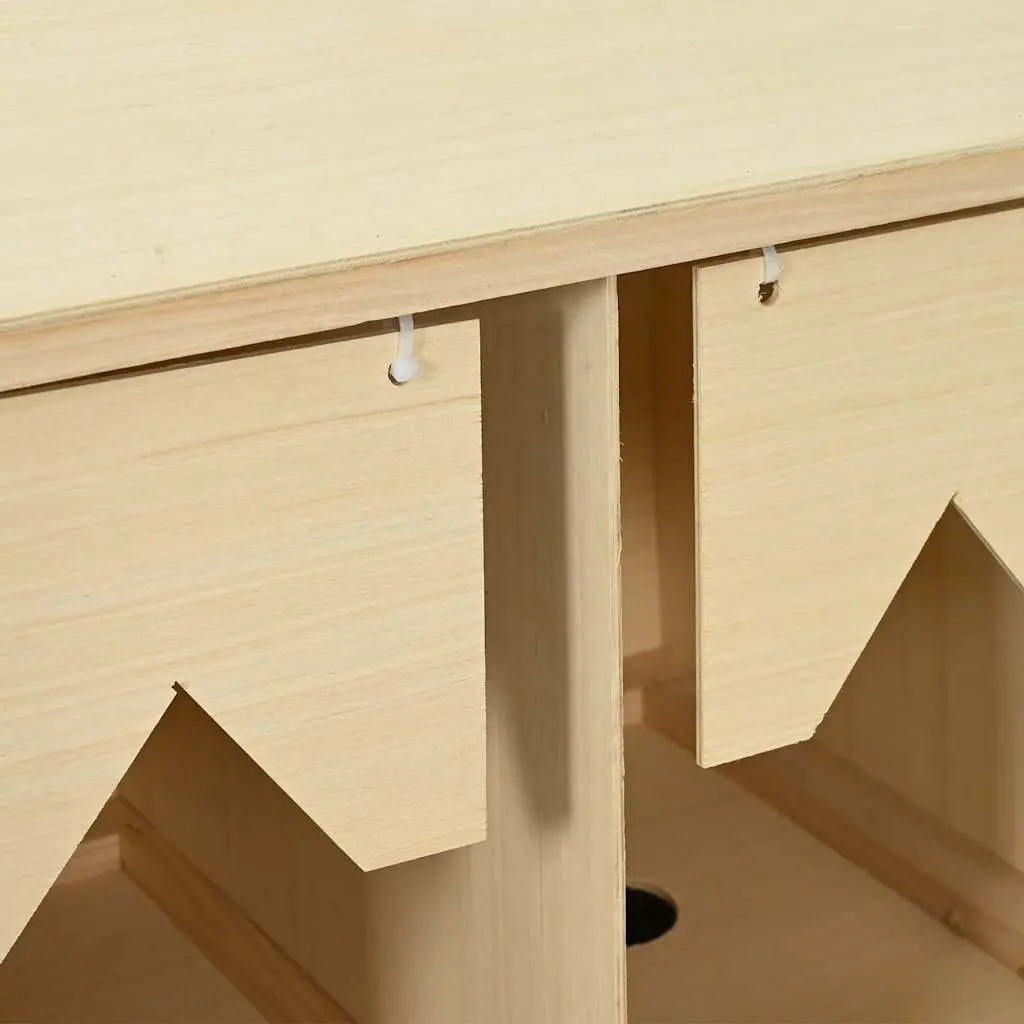 Chicken Laying Nest 3 Compartments Wooden Poultry Nesting Box Egg Collection