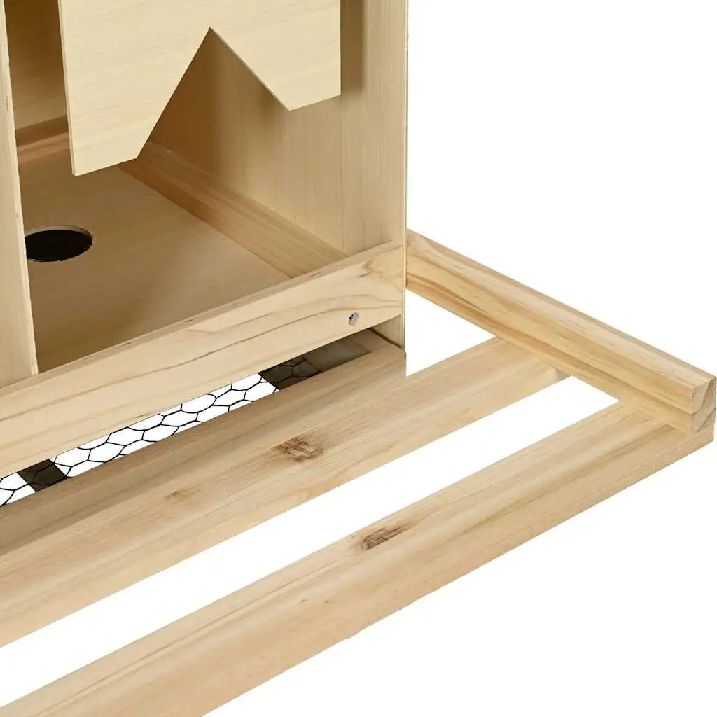 Chicken Laying Nest 3 Compartments Wooden Poultry Nesting Box Egg Collection