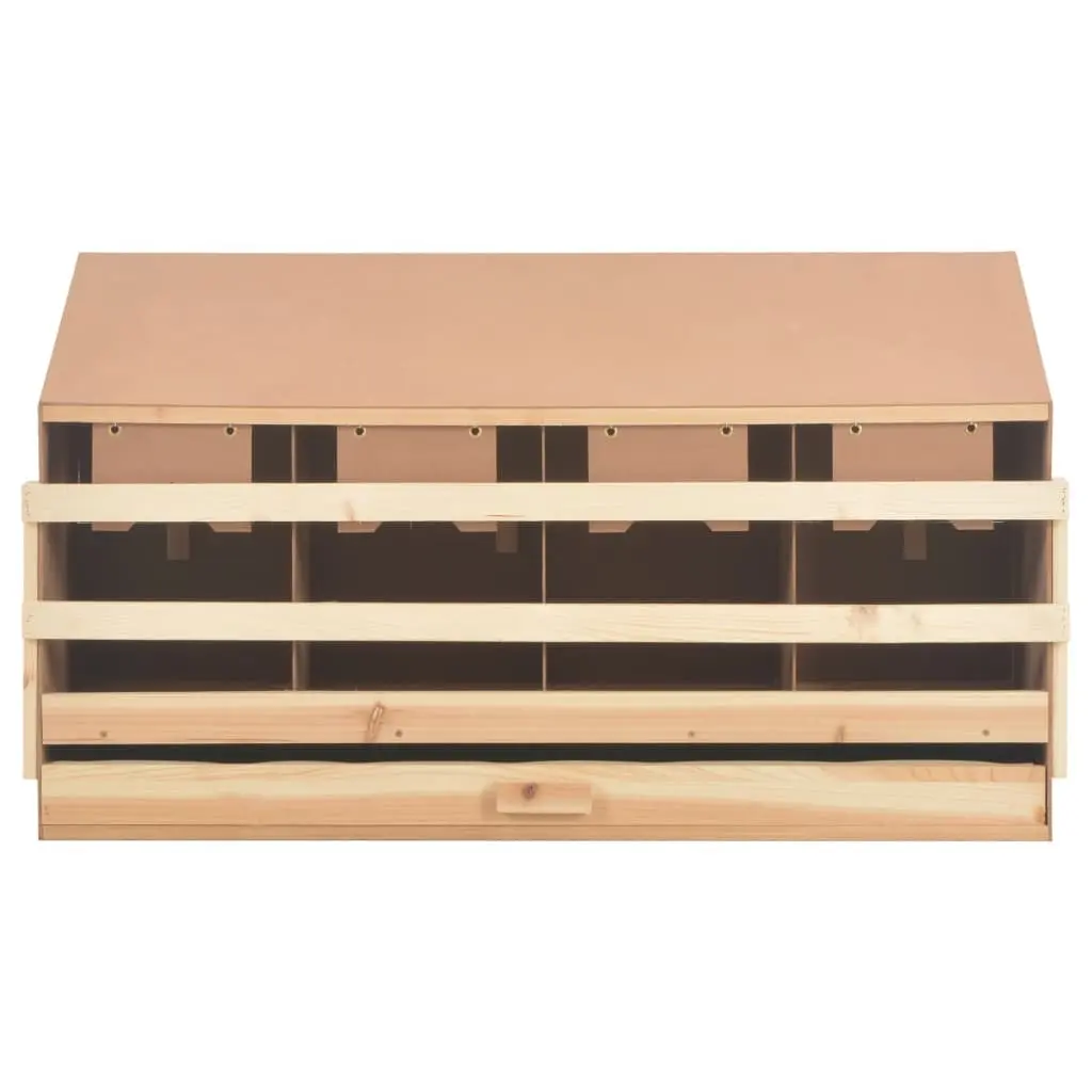 Wooden Chicken Laying Nest 4 Compartments with Egg Collection Drawer and Removable Bottom Layer