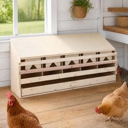 Wooden Chicken Laying Nest 5 Compartments Poultry Nesting Box Egg Collection