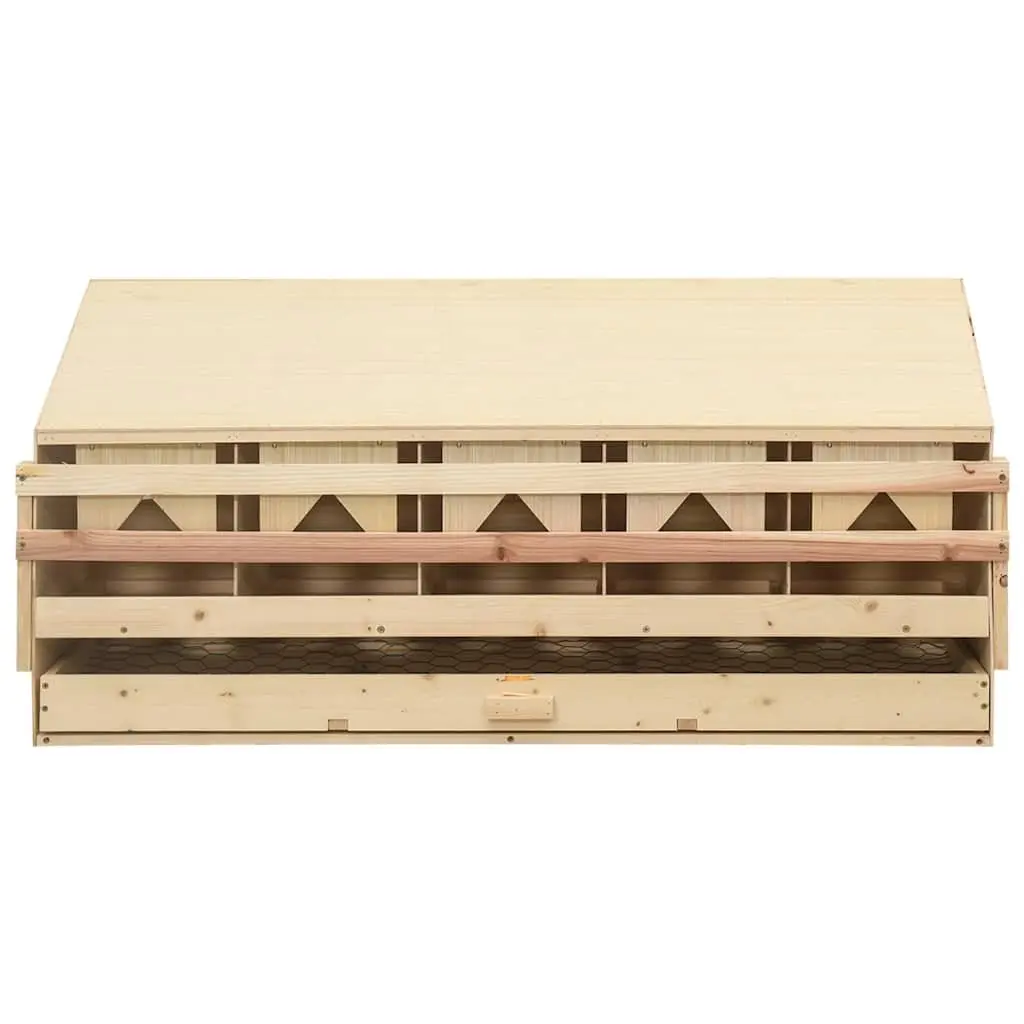 Wooden Nesting Box Brown 5 Compartments Easy Egg Collection