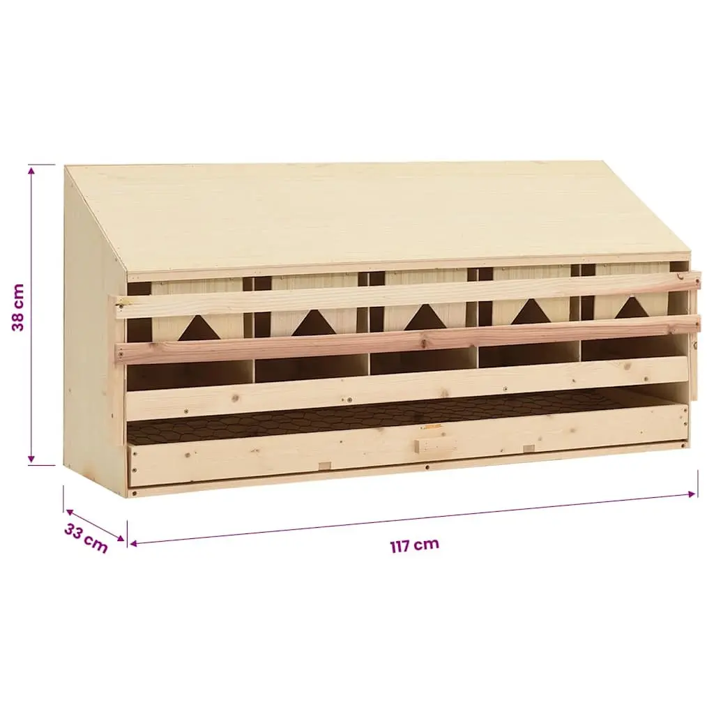 Chicken Laying Nest Wooden 5 Compartments Easy Access Drawer Removable Bottom
