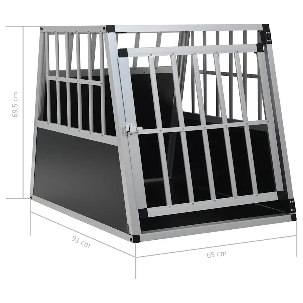 Dog Cage Silver 65x91x69.5 cm Portable Single Door Lightweight