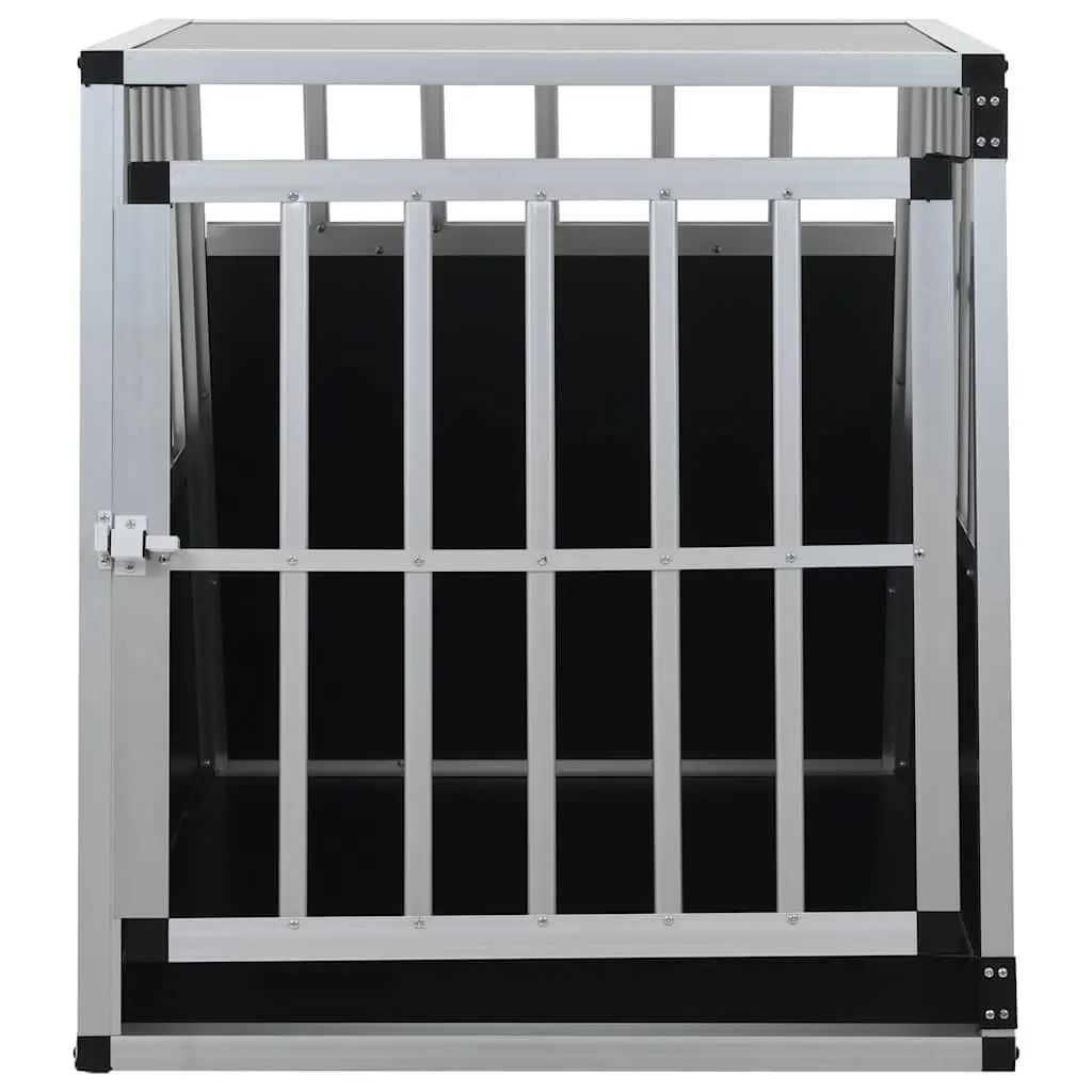 Dog Cage Silver 65x91x69.5 cm Portable Single Door Lightweight