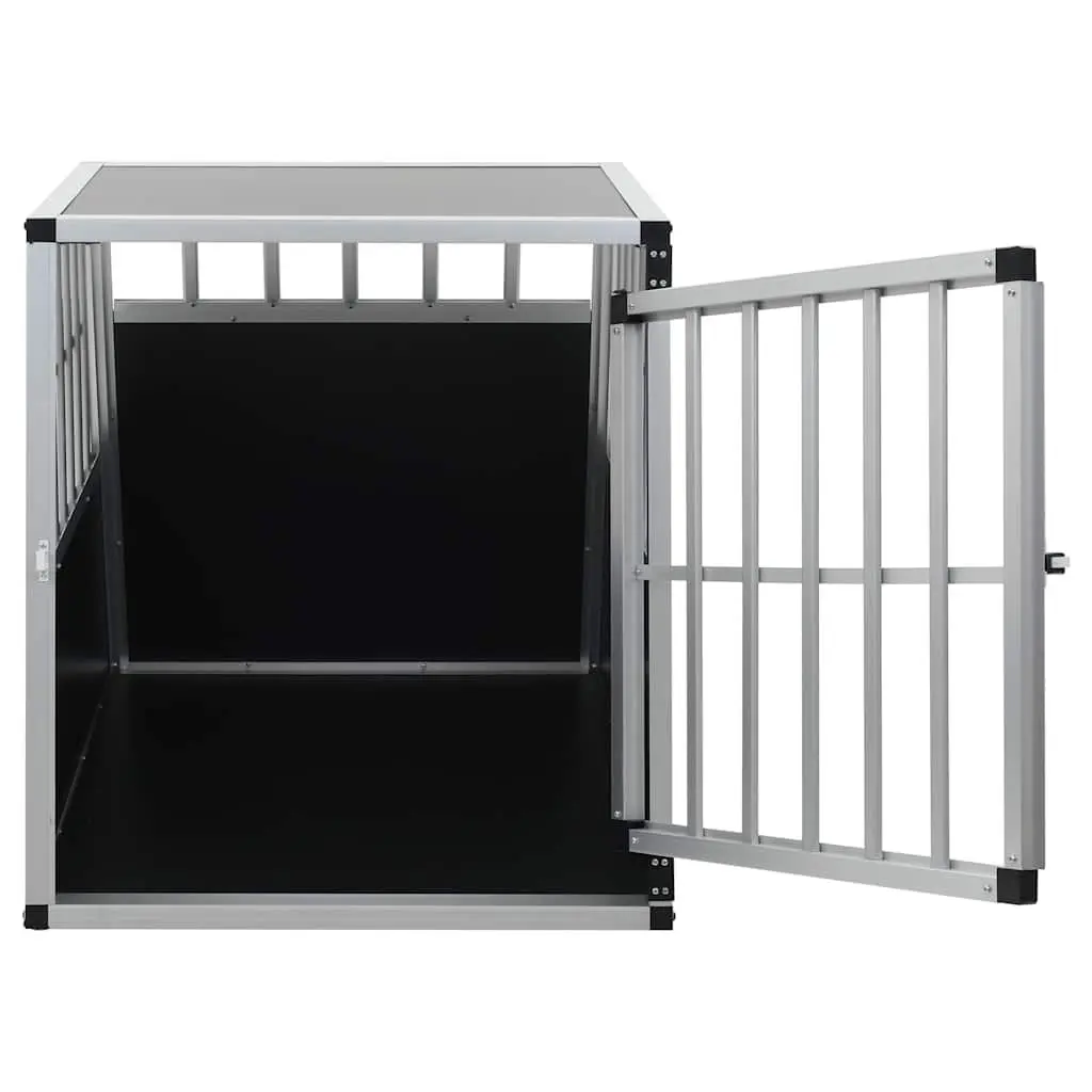 Dog Cage Silver 65x91x69.5 cm Portable Single Door Lightweight