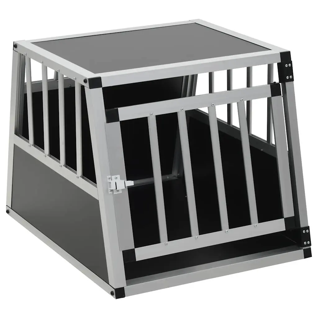 Dog Cage Silver 54x69x50cm Portable Single Door Car Travel Crate