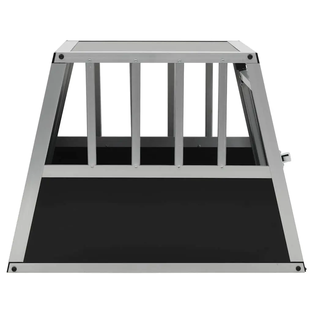 Dog Cage Silver 54x69x50cm Portable Single Door Car Travel Crate