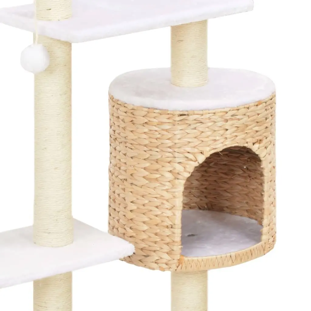 Cat Tree Brown Compact Sisal Rope Scratching Post Perch Climb House Platform