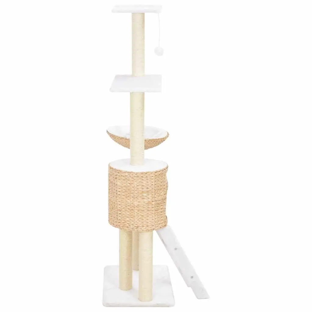 Cat Tree Brown Handmade Sisal Scratching Post Seagrass Perch House Platform