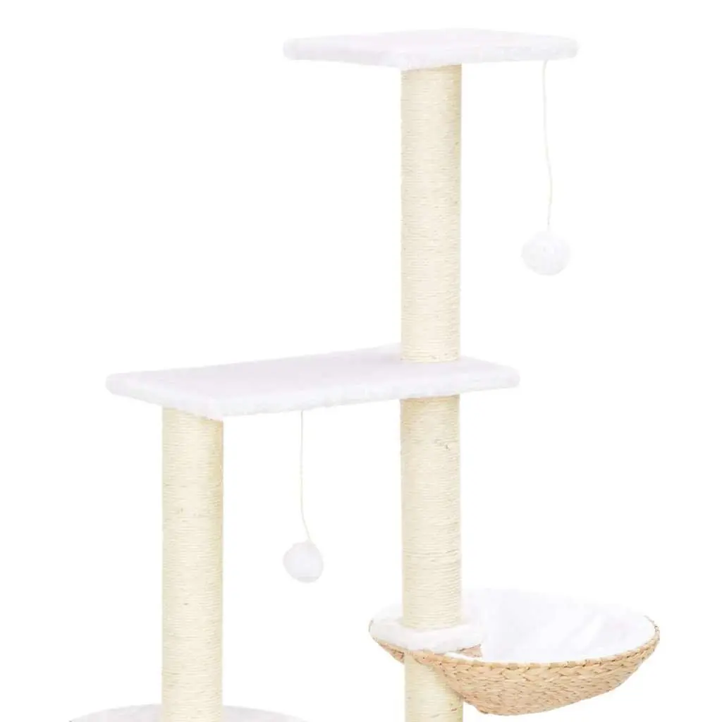 Cat Tree Brown Handmade Sisal Scratching Post Seagrass Perch House Platform