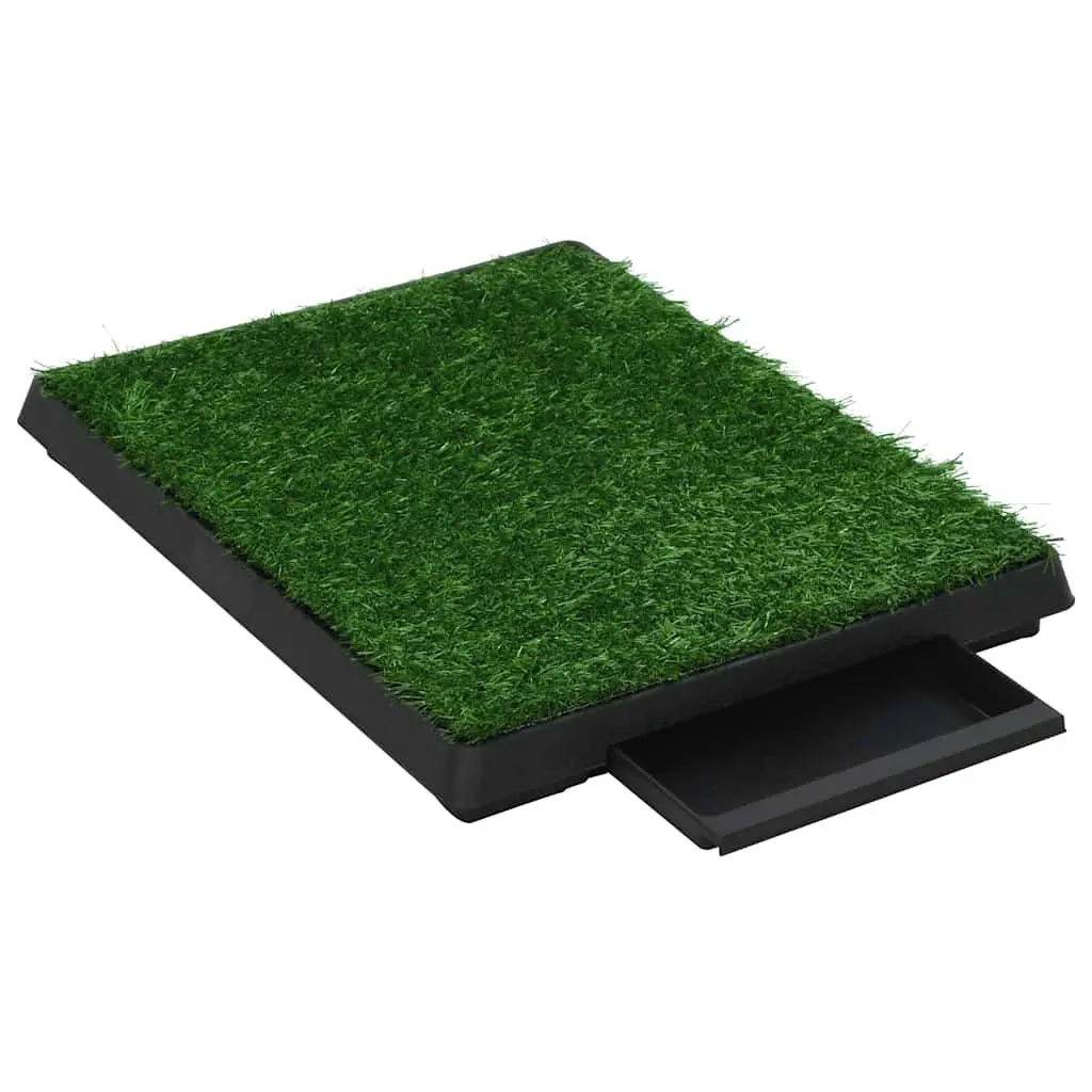 Pet Toilet Training Pad with Tray & Artificial Turf Mat Indoor Potty 63x50cm