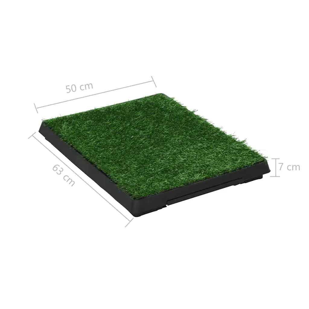 Pet Toilet Training Pad with Tray & Artificial Turf Mat Indoor Potty 63x50cm