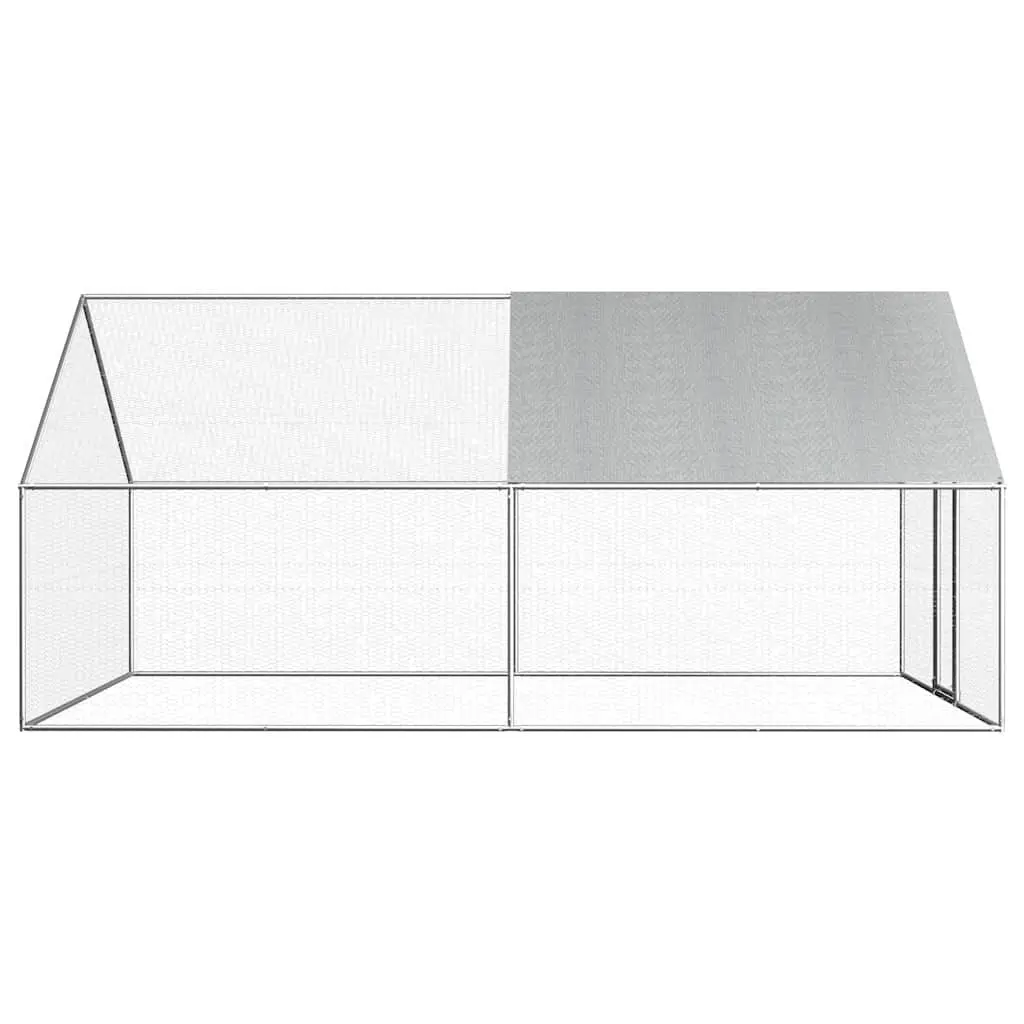 Outdoor Chicken Cage Silver 2.75x4x1.92 m Galvanised Steel Run Coop Enclosure
