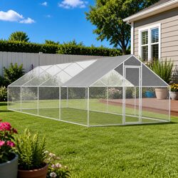 Outdoor Chicken Cage Galvanised Steel Large Enclosure Run Aviary Small Animals