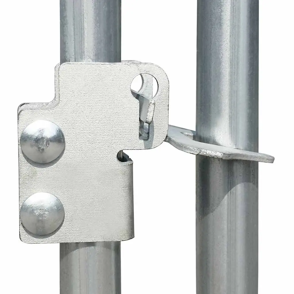 Dog Kennel Run Silver 6x6x1m Heavy-Duty Galvanised Steel Chain-Link Mesh Hinged Door Lockable