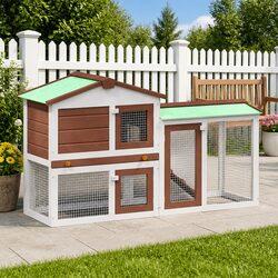 Compact and Durable Outdoor Rabbit Hutch for Small Animals