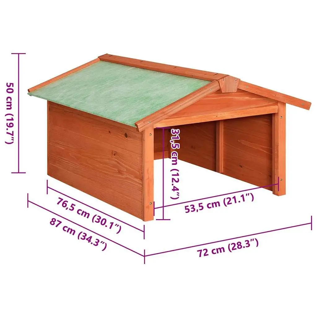 Robotic Lawn Mower Garage Brown Wooden Shelter Outdoor Protection Cover