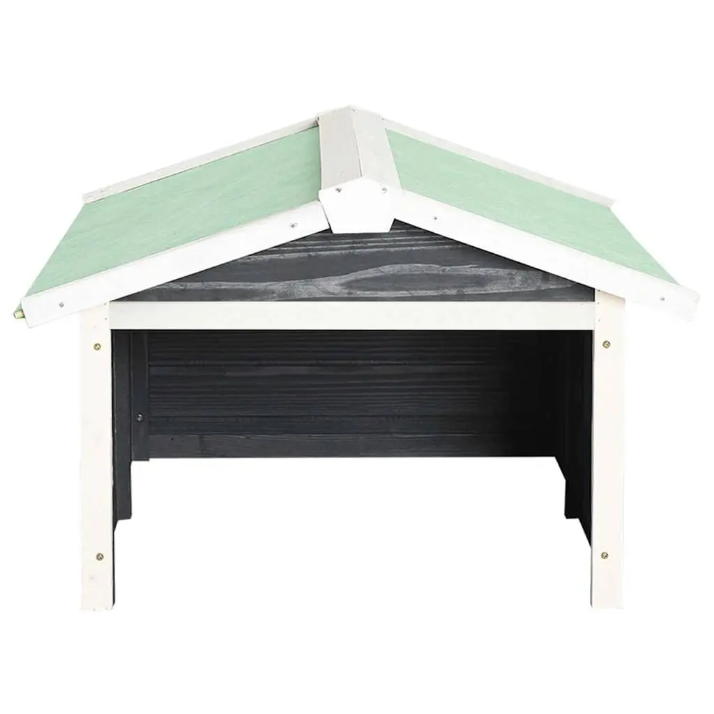 Robotic Lawn Mower Garage 72x87x50cm Grey White Firwood Outdoor Shelter Storage