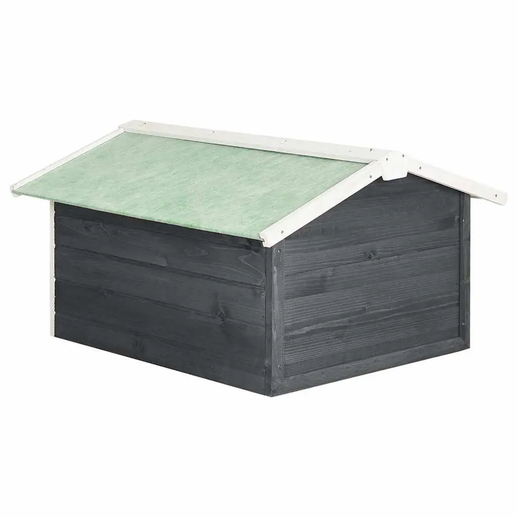 Robotic Lawn Mower Garage 72x87x50cm Grey White Firwood Outdoor Shelter Storage