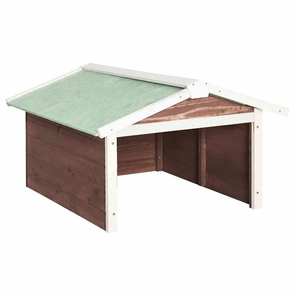 Robotic Lawn Mower Garage Brown White 72x87x50cm Solid Firwood Outdoor Protection