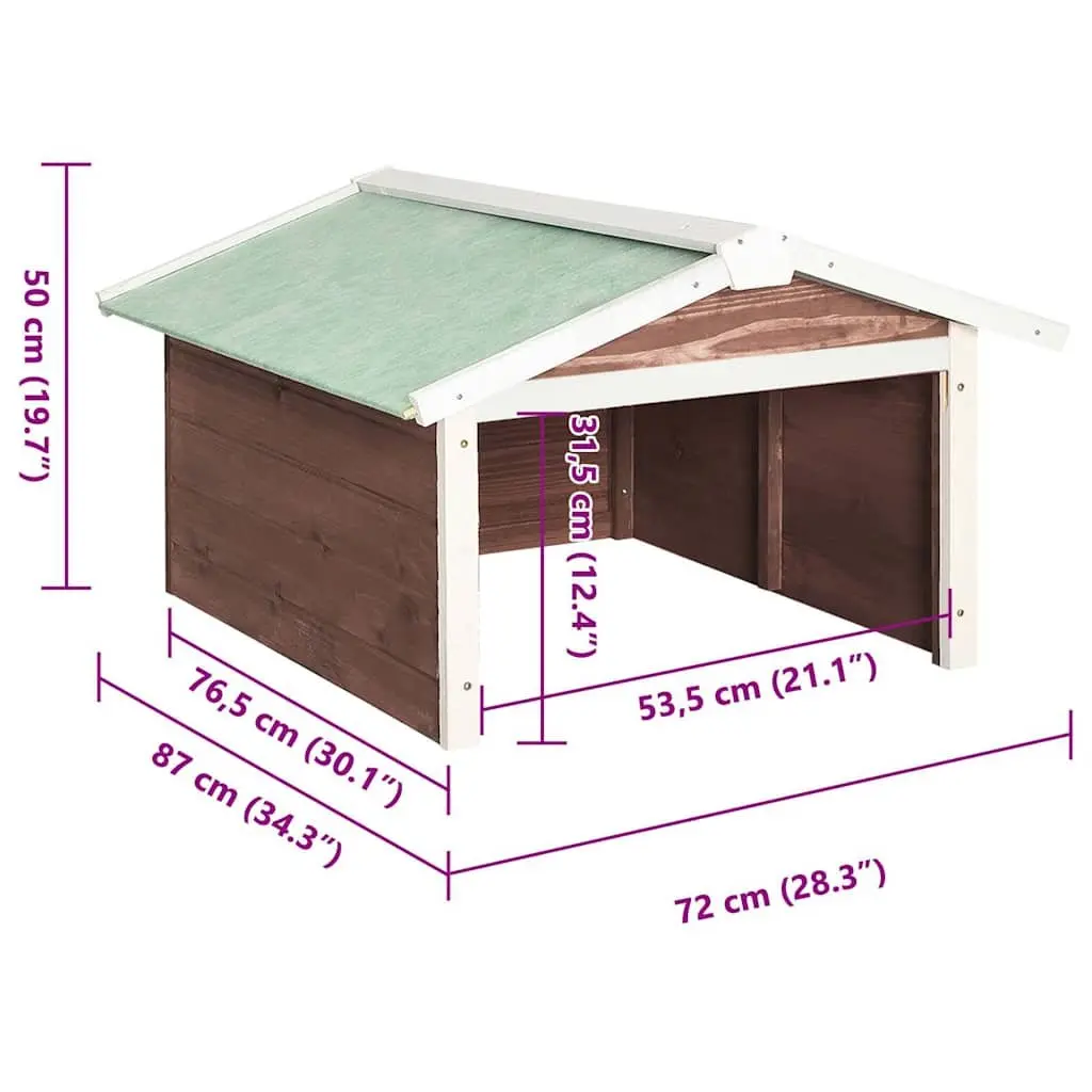 Robotic Lawn Mower Garage Brown White 72x87x50cm Solid Firwood Outdoor Protection