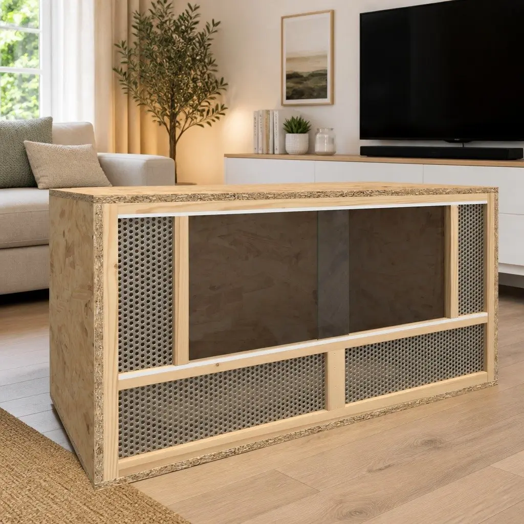 Small Animal Terrarium Multicolour 80x40x40cm Engineered Wood Glass Front Panel