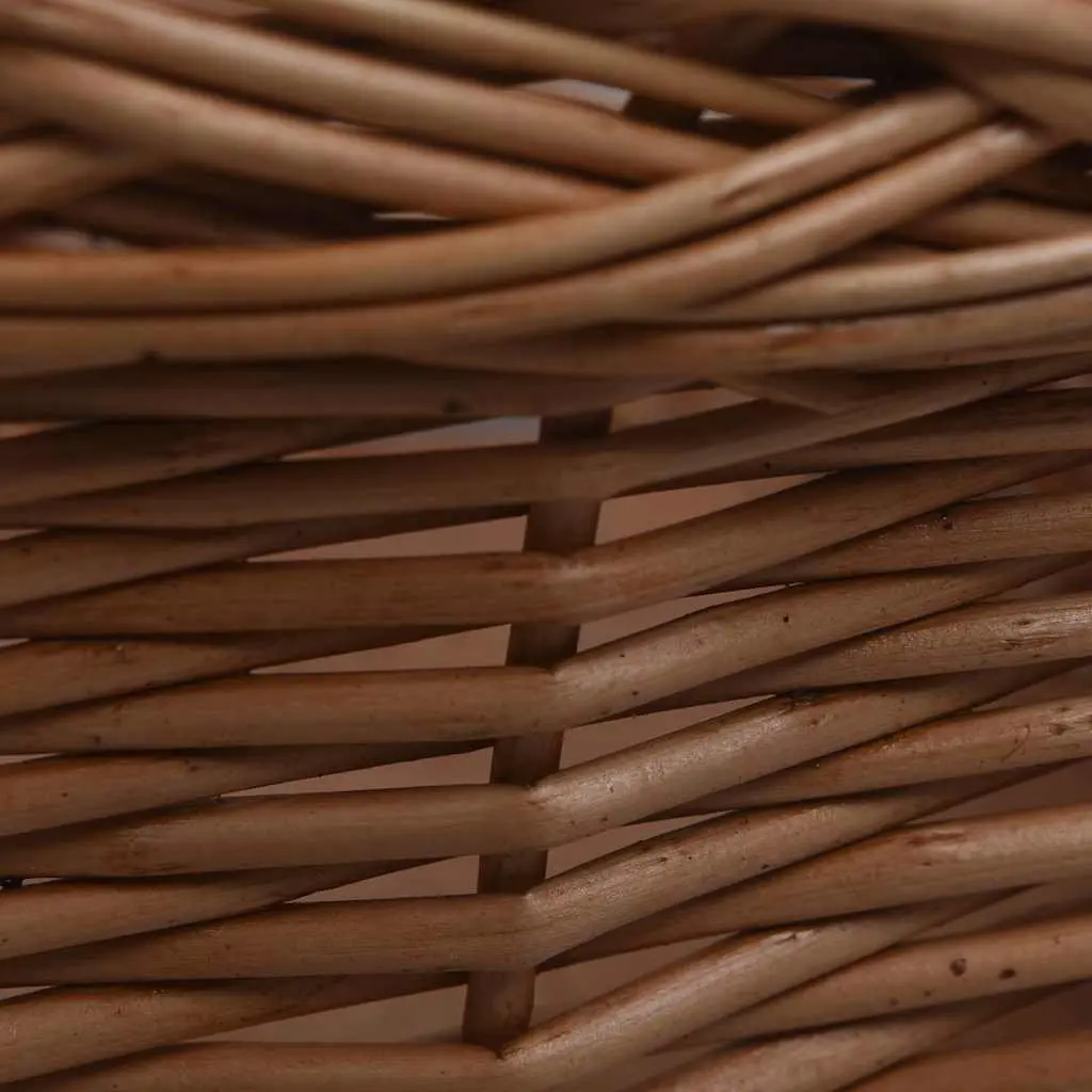 Bicycle Front Basket Brown Natural Willow Size 50 x 45 x 35 cm with Iron Cover