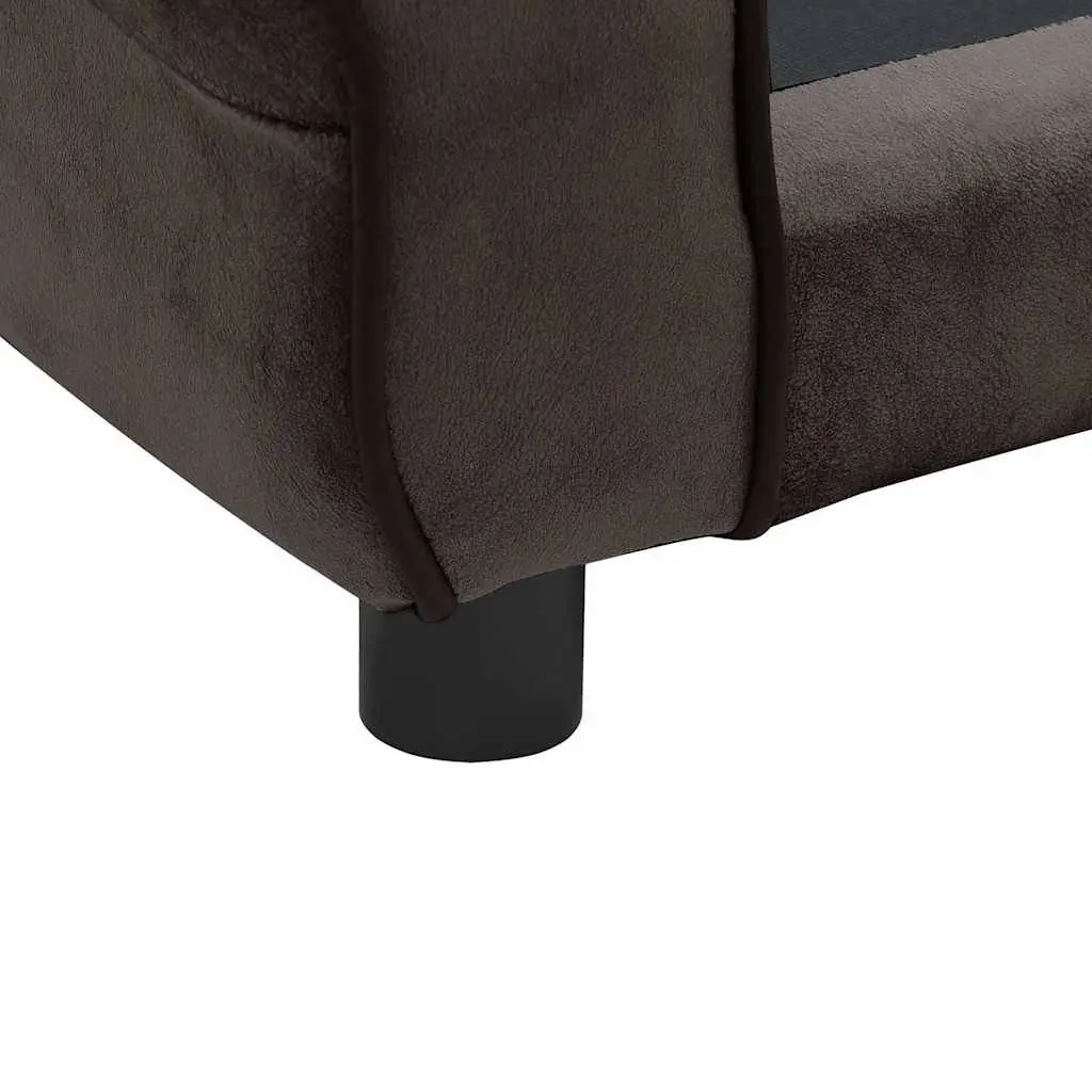 Dog Sofa Brown Small Plush Cushion Furniture