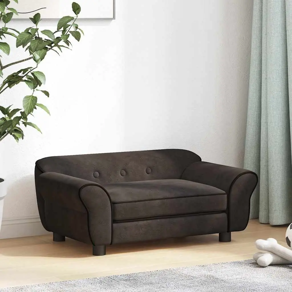 Dog Sofa Brown Small Plush Cushion Furniture