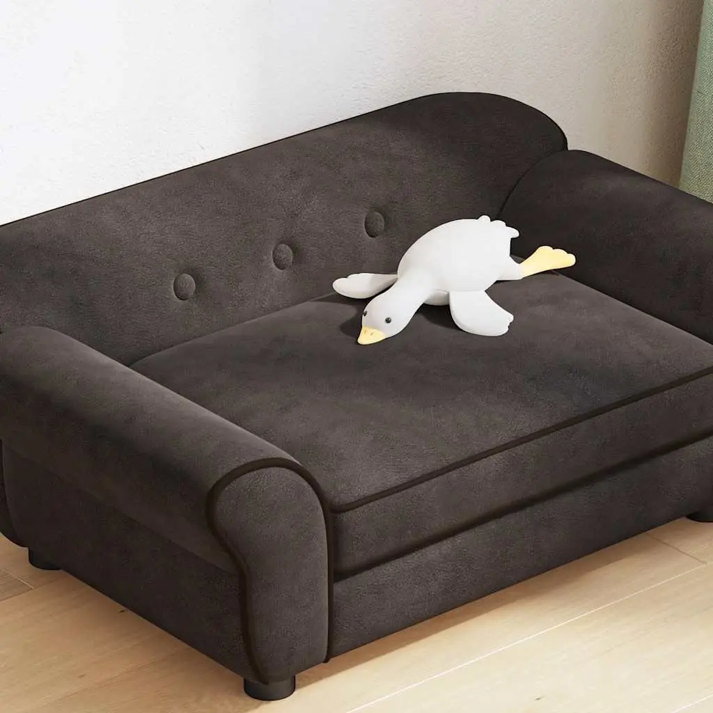 Dog Sofa Brown Small Plush Cushion Furniture